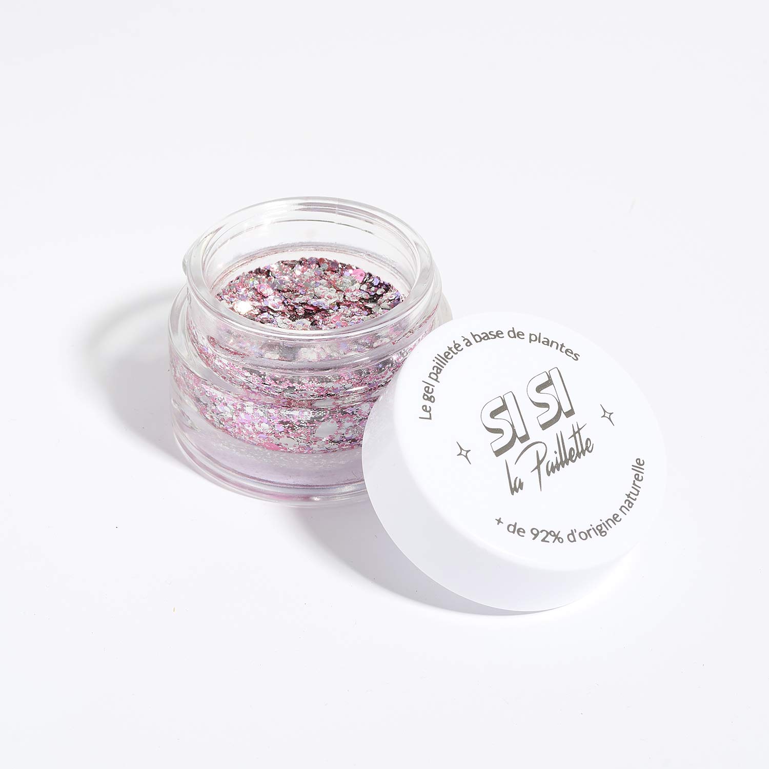 Gel pailleté végétal Rose Argent 5H du mat Sisi Gel pailleté végétal Rose Argent 5H du mat Sisi