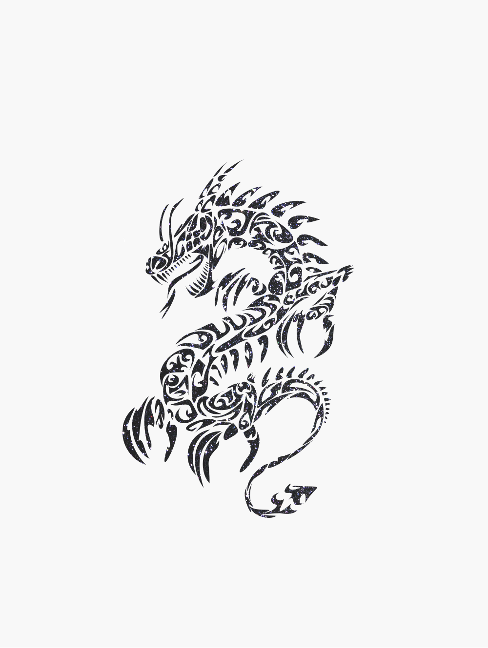 173_Tatouage Dragon chinois paillettes
