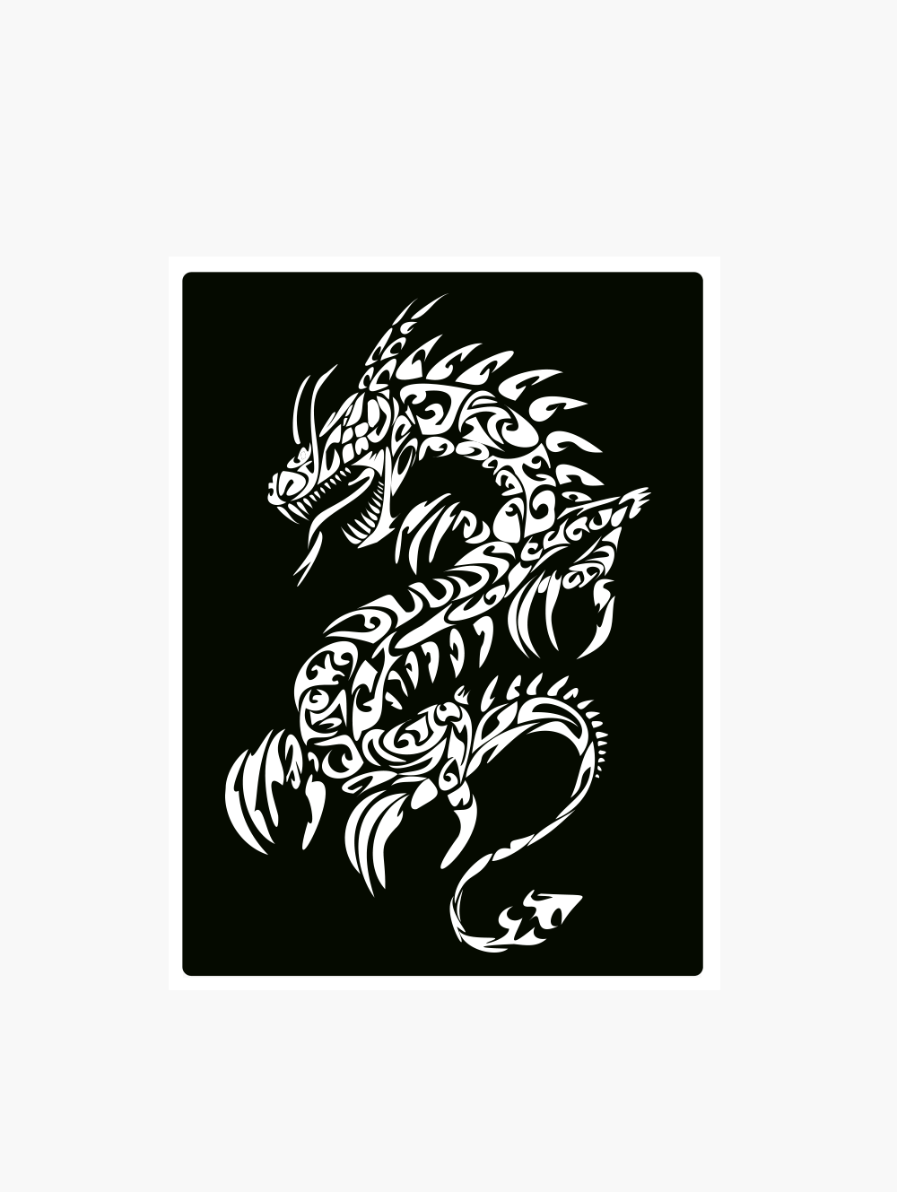 173_Tatouage Dragon chinois pochoir