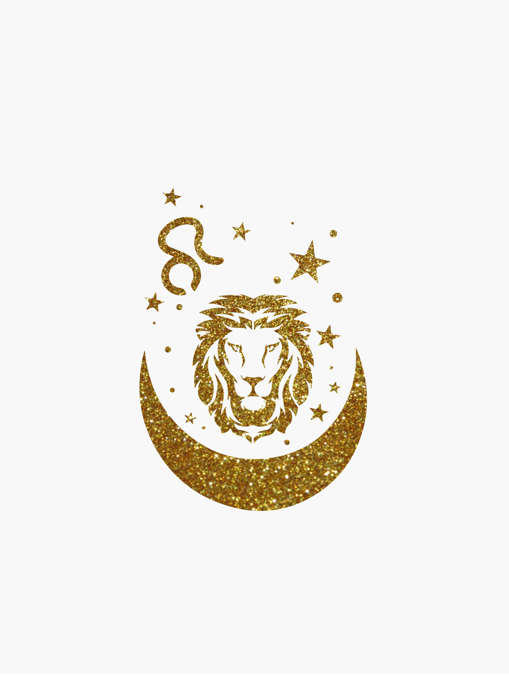 189_Signe du zodiaque Lion Tatouage Paillettes