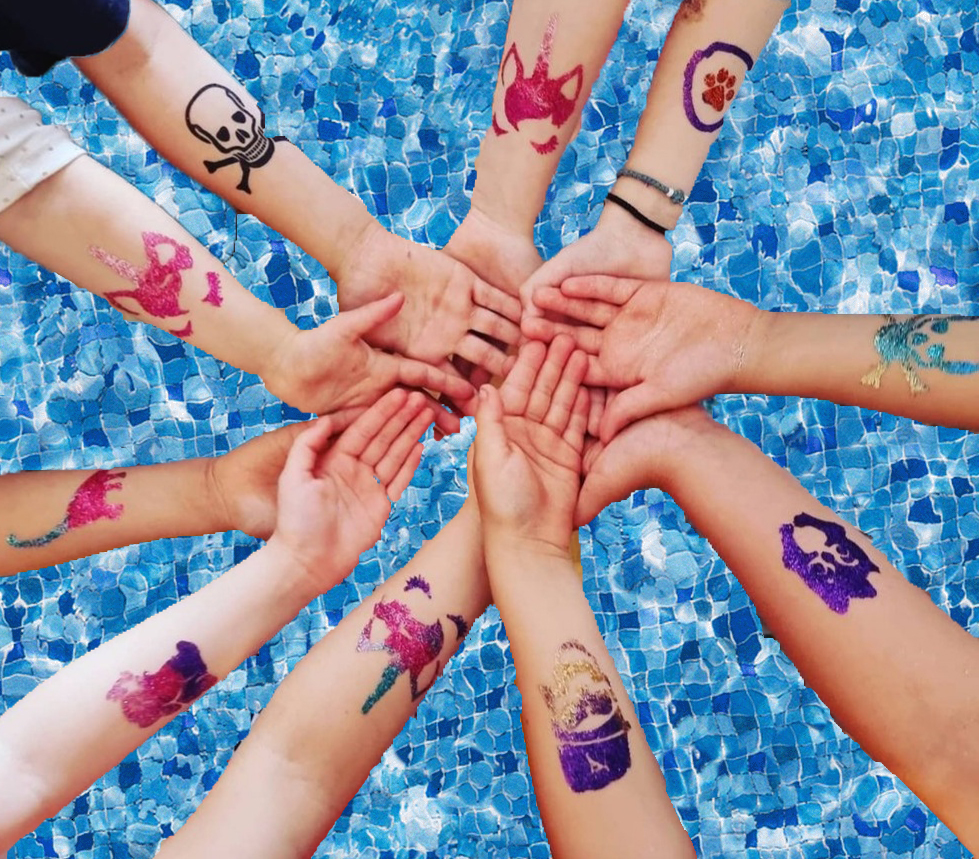 Tatouages à paillettes et à l'encre pour les anniversaires Kids et autres événements