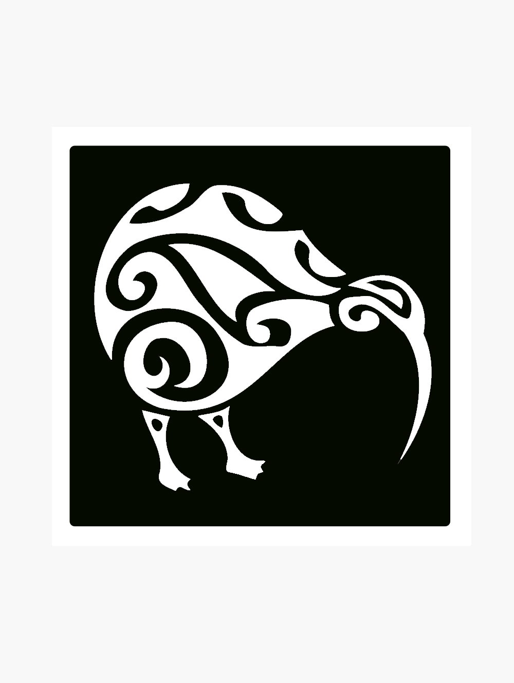 Pochoir tatouage Kiwi oiseau tribal Pochoir tatouage Kiwi oiseau tribal