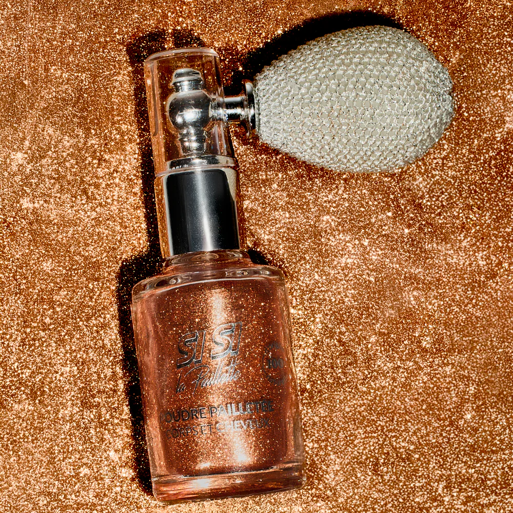 Spray poudre pailletée bronze Spray poudre pailletée bronze