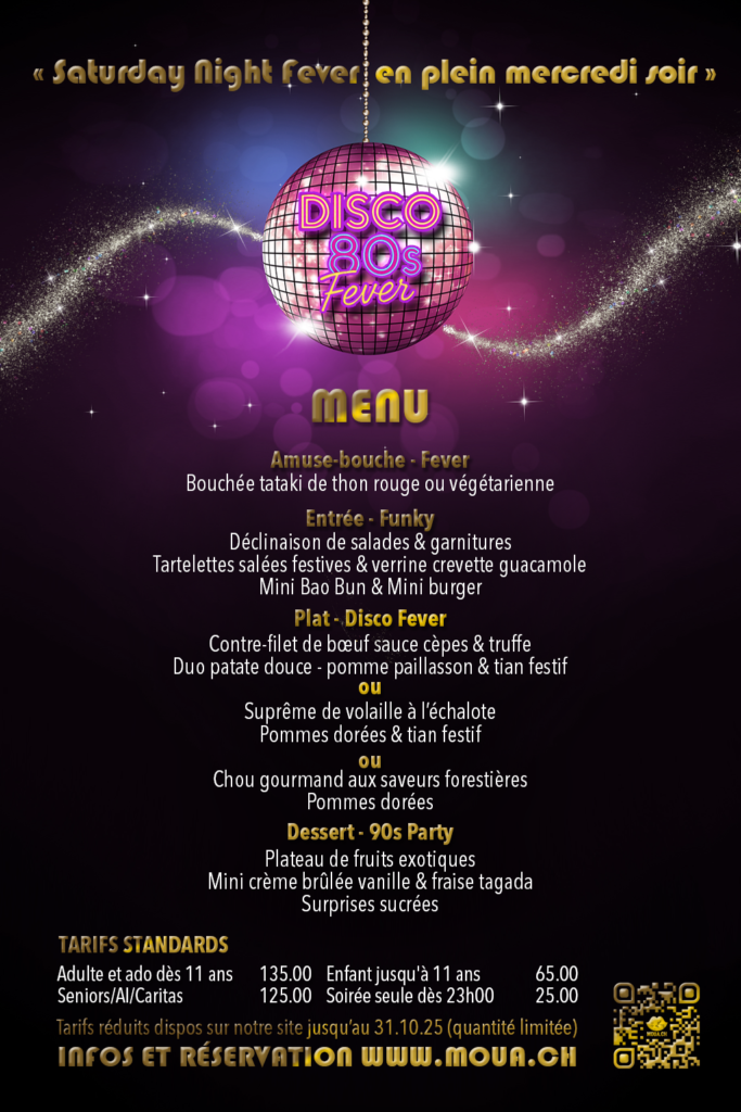 Nouvel An 2026 avec Moua à la Marive Yverdon Menu