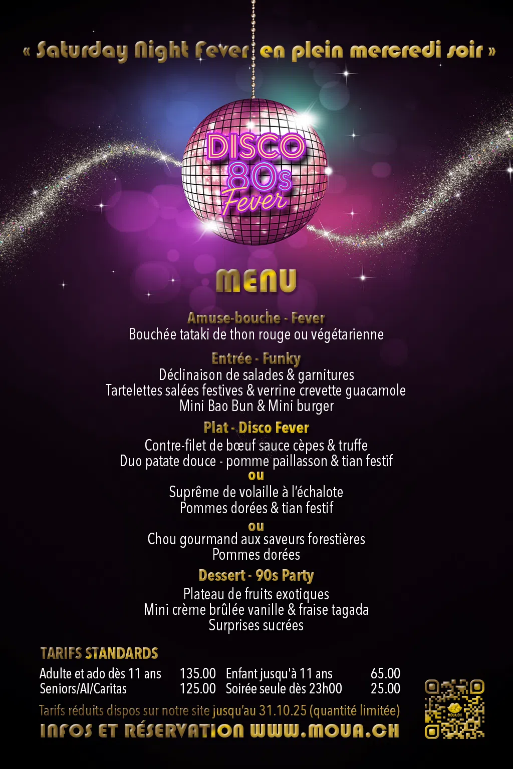 Nouvel An 2026 avec Moua à la Marive Yverdon Menu