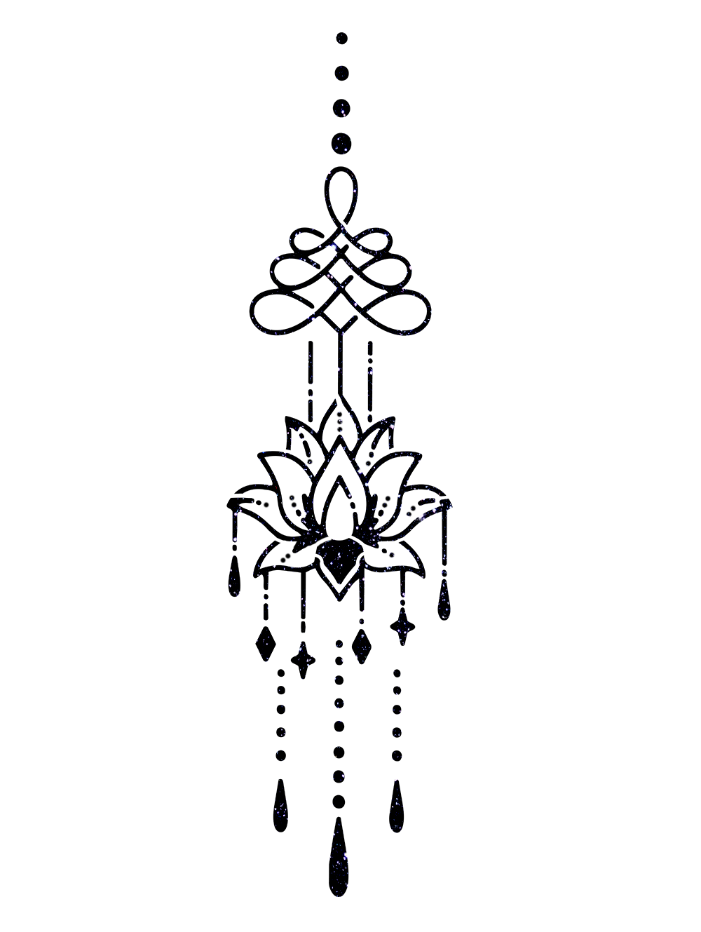 Pochoir tatouage fine line adulte, ligne de vie