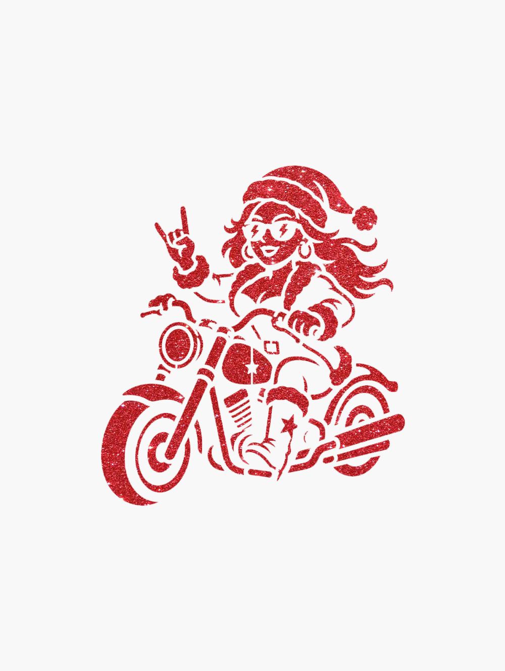 Pochoir, tatouage temporaire Mère Noël rock n roll à moto Pochoir, tatouage temporaire Mère Noël rock n roll à moto