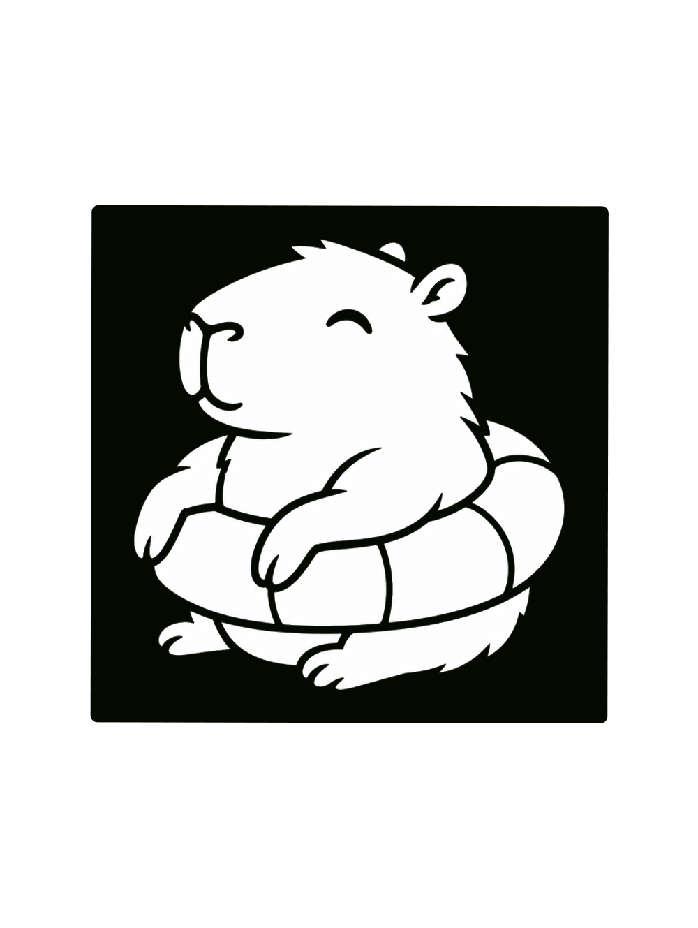 Pochoir, tatouage temporaire Happy Capybara
