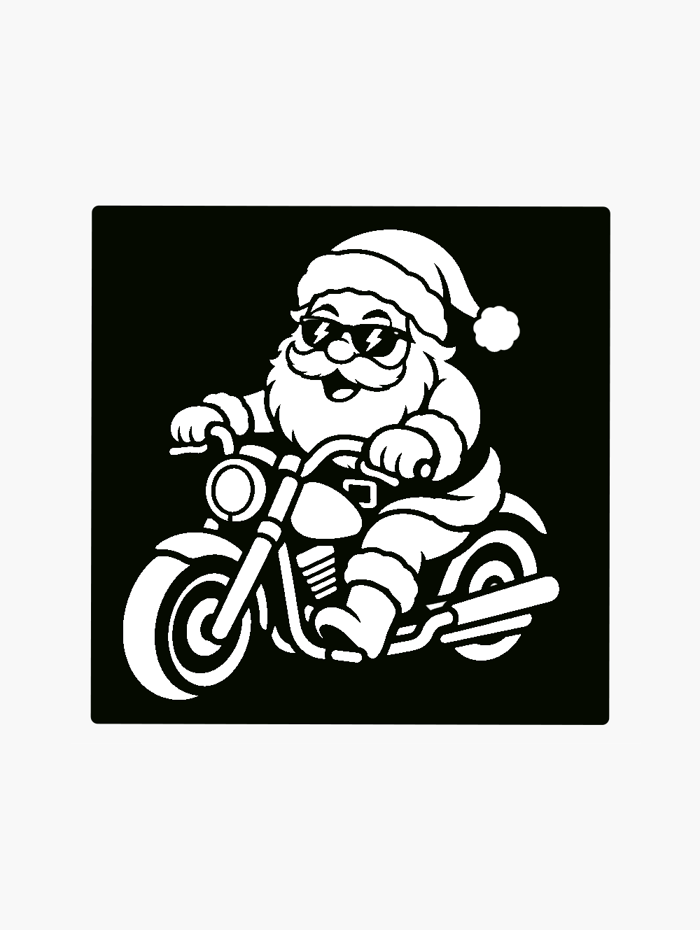 Pochoir, tatouage temporaire Père Noël à moto Pochoir, tatouage temporaire Père Noël à moto